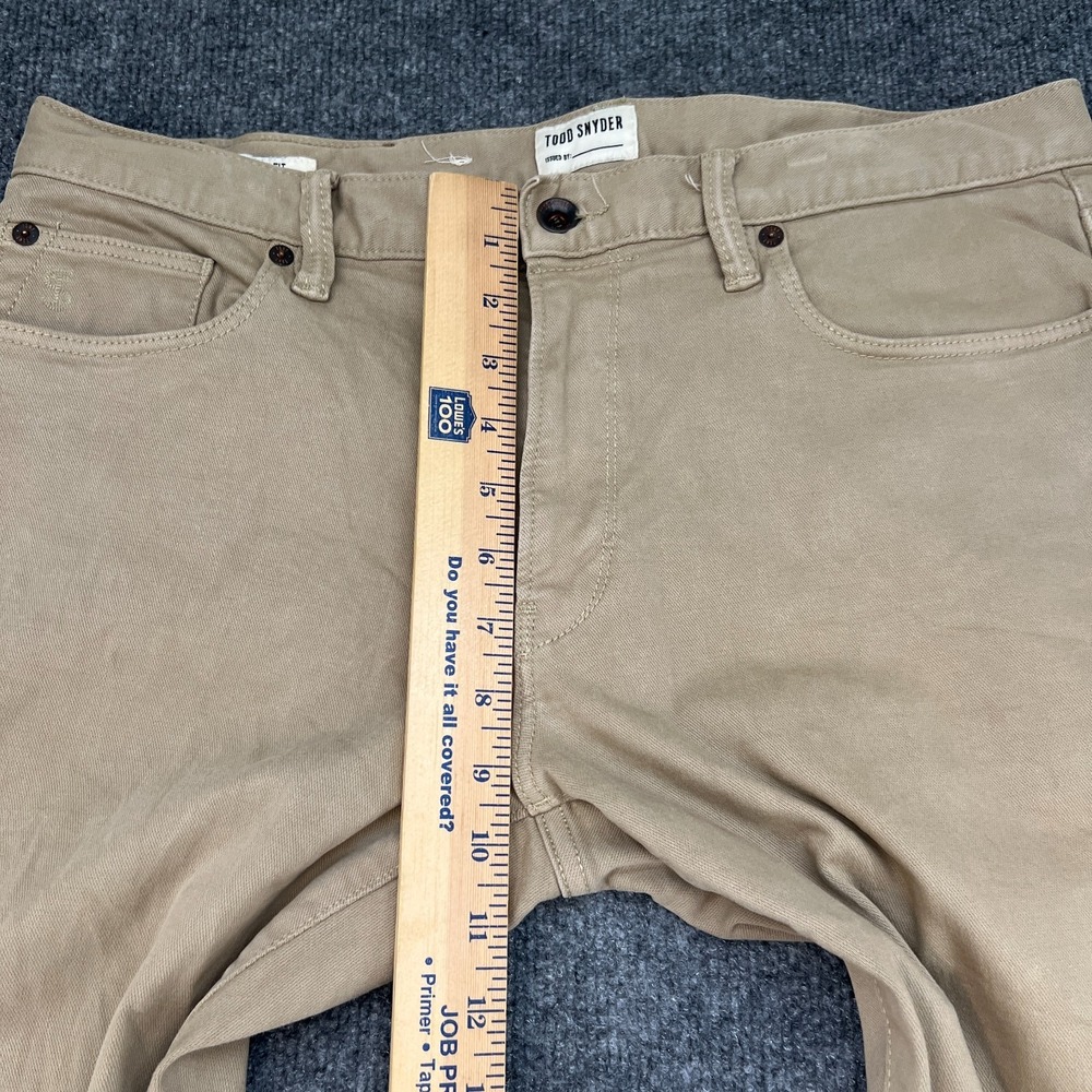 Todd Snyder Pants Men 31x30 Beige Chino Flat Front Straight Leg Zip Fly Stretch - Picture 8 of 16
